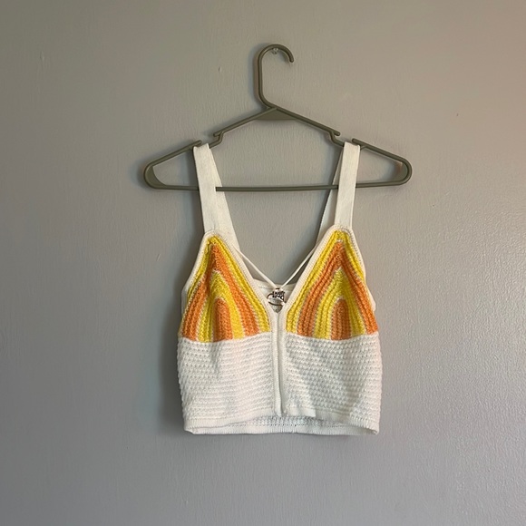 Knit Yellow / Orange Knit Top small - Picture 1 of 3